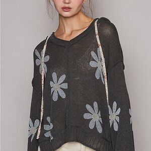 POL CLOTHING floral print hoodie sweater